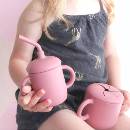 Silicone Snack Cup for Babies, Toddlers & Kids: Almond