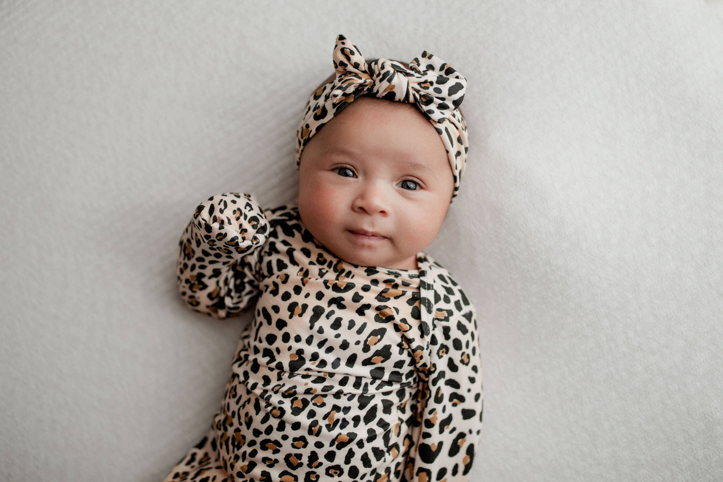 Leopard Knotted Gown & Bow