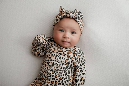 Leopard Knotted Gown & Bow