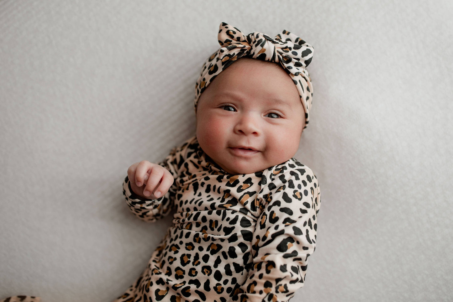 Leopard Knotted Gown & Bow