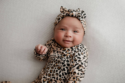 Leopard Knotted Gown & Bow
