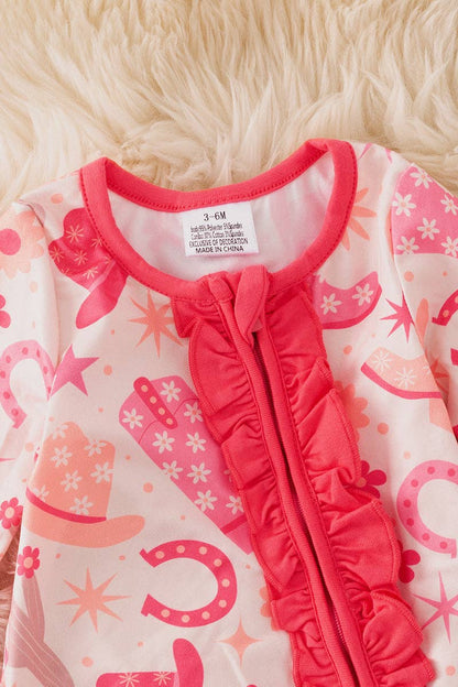 Western Cactus Hat Printed Girls Bodysuit