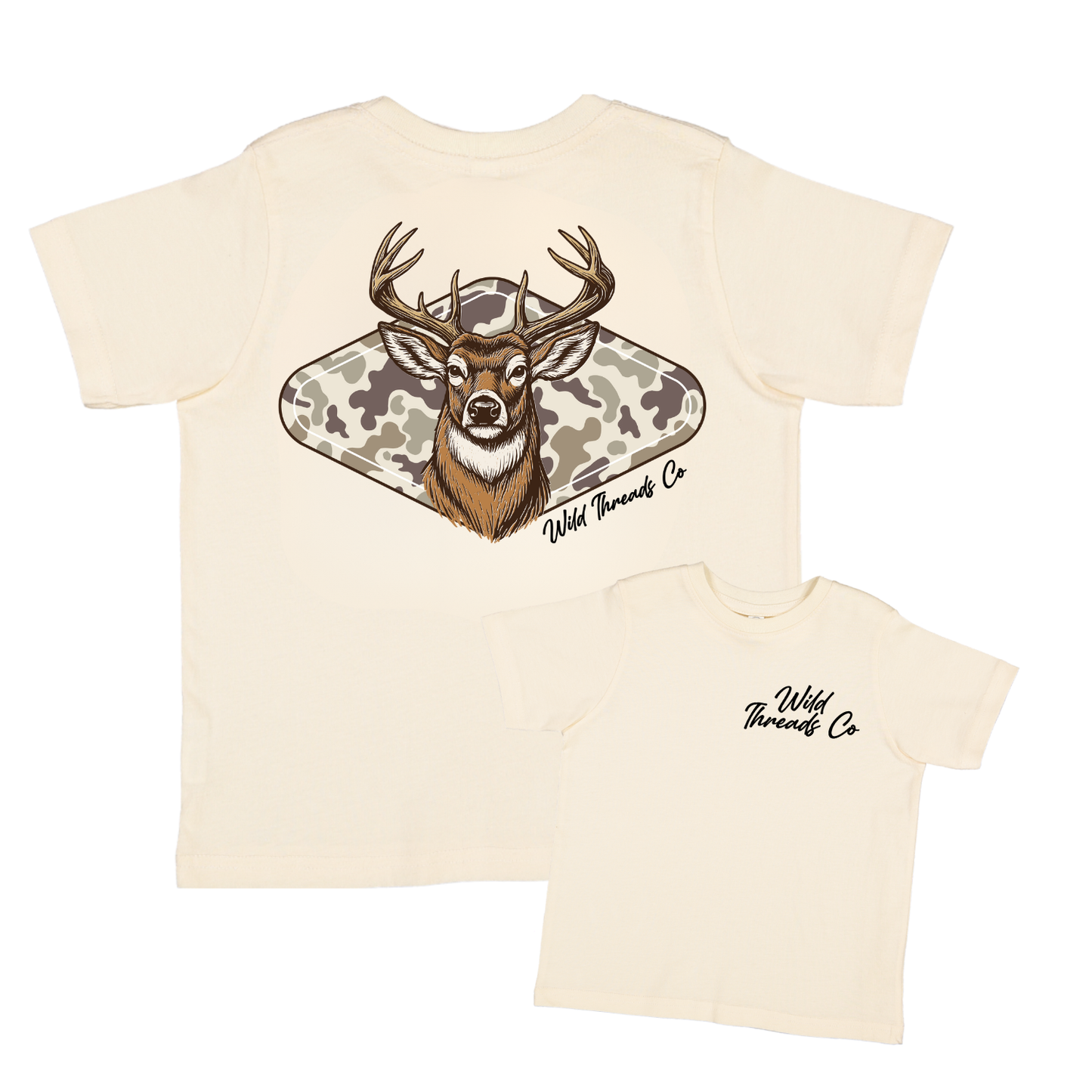Camo Deer Tee: Vintage Smoke