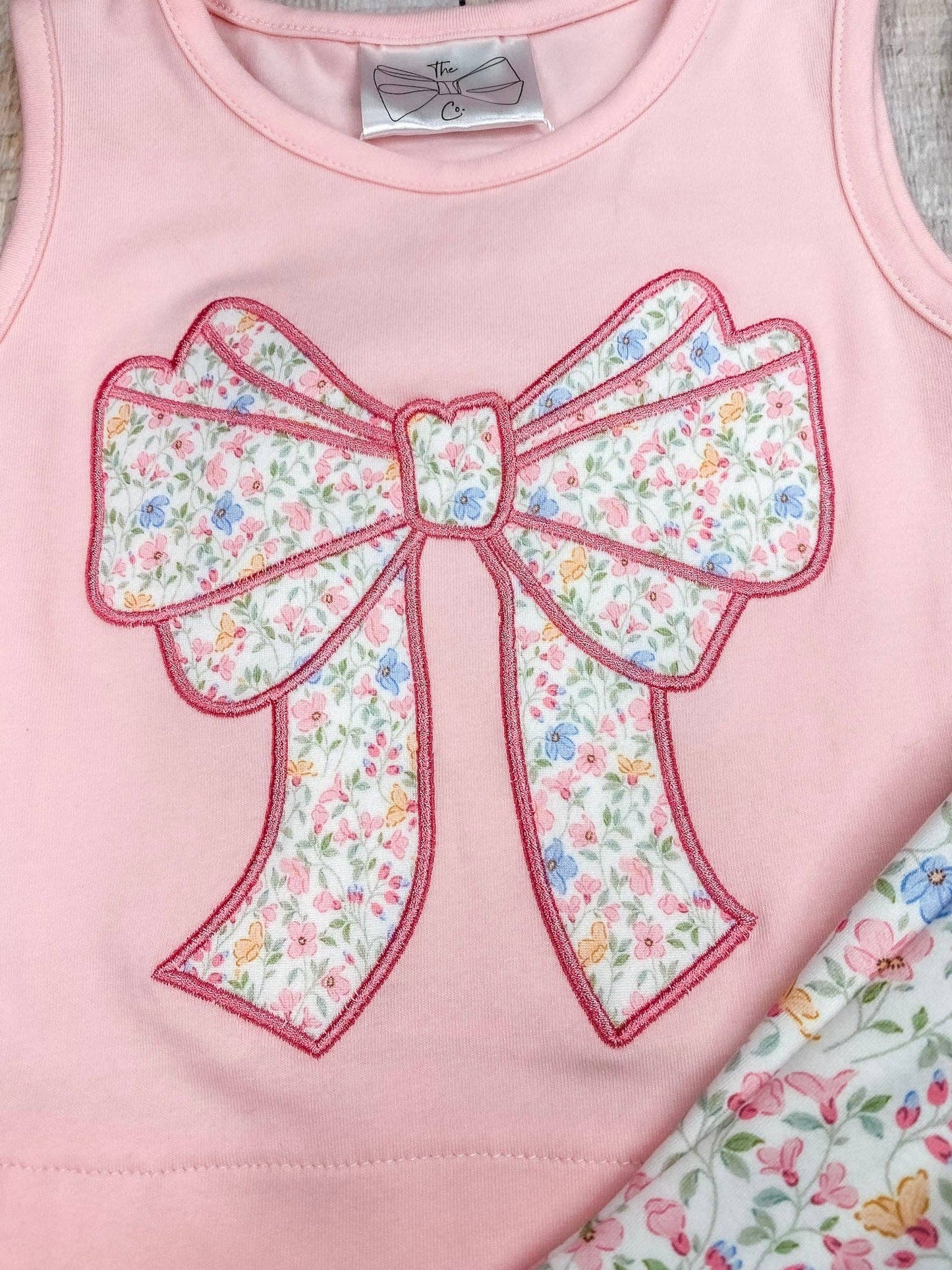 Pink Floral Bow Set
