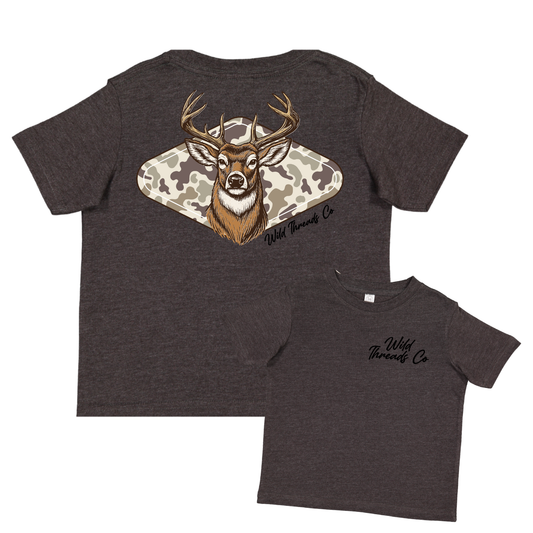 Camo Deer Tee: Vintage Smoke