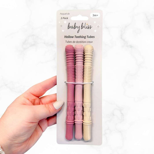 Hallow Teething Tubes - Dusty Rose/Dusty Pink/Almond: Dusty Rose/Dusty Pink/Almond