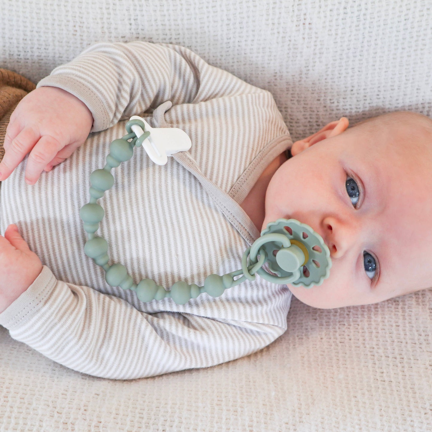 Pacifier Clip - Sage & Dusty Teal: Sage & Dusty Teal