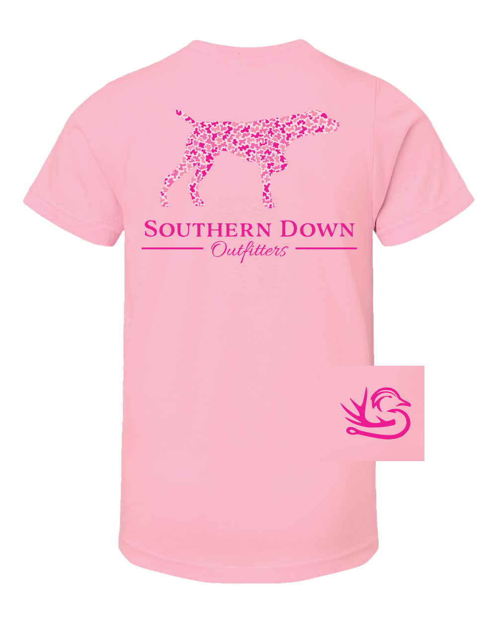 Pink Camo Dog Tee: Slate