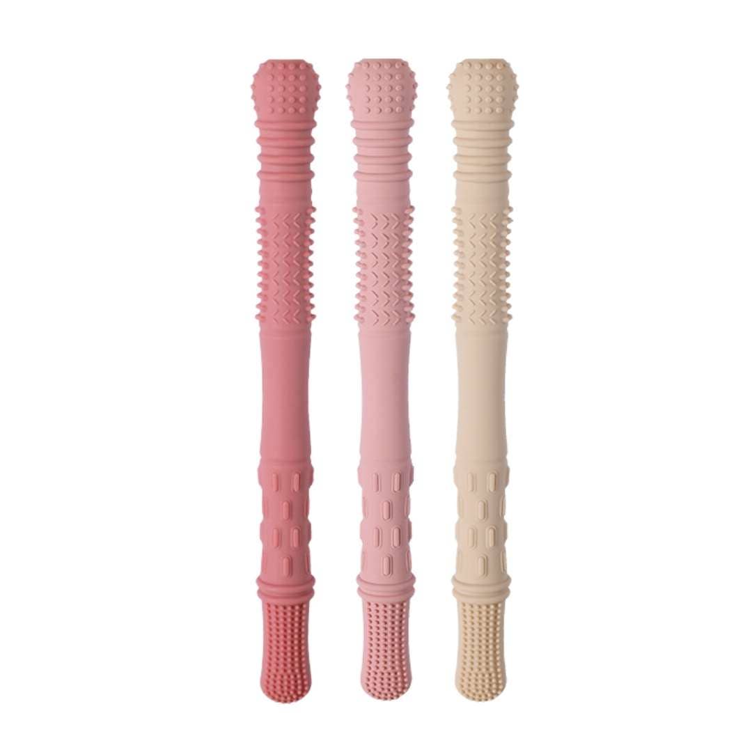 Hallow Teething Tubes - Dusty Rose/Dusty Pink/Almond: Dusty Rose/Dusty Pink/Almond