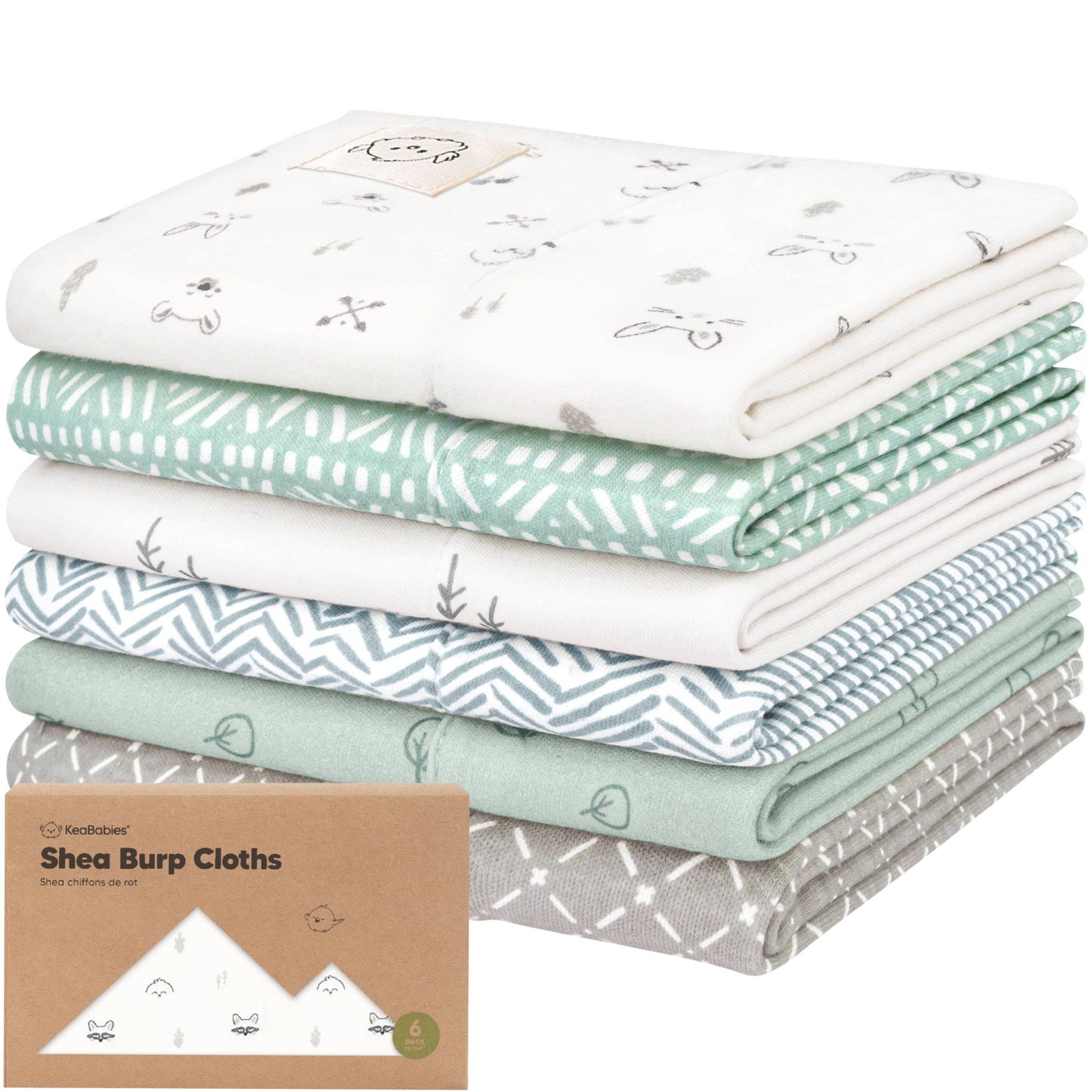 KeaBabies 6-Pack Shea Burp Cloths : Nordic