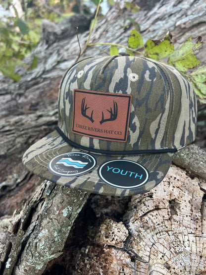 YOUTH/KIDS - Deer Horns - Camo Rope Hat - Lost Hat Co.: Mossy Oak Bottomland