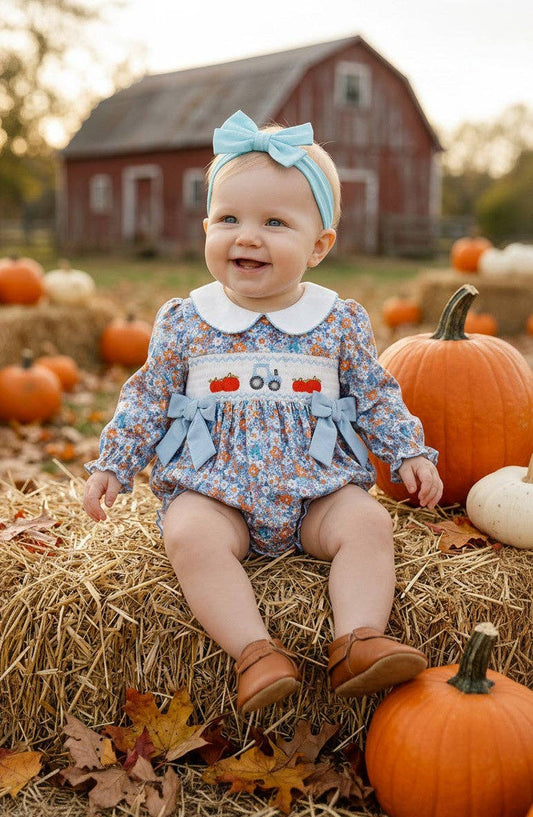 Blue Ditsy Floral Romper