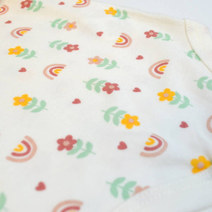 Pack of 3 Baby Love Puff Screen Print Pattern Bodysuits: 6-9M