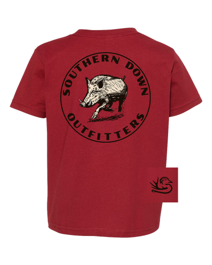 Boar Toddler Tee: Garnet / 2T