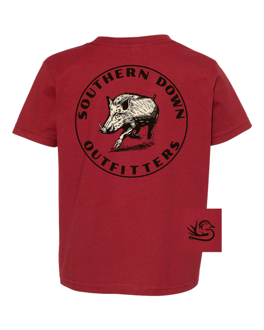 Boar Toddler Tee: Garnet / 3T