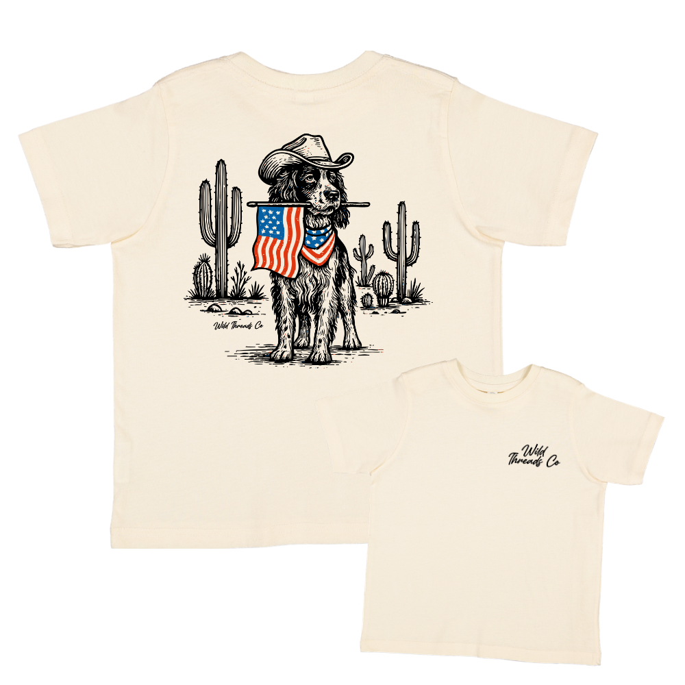 Patriotic Cowboy Springer Tee: Natural