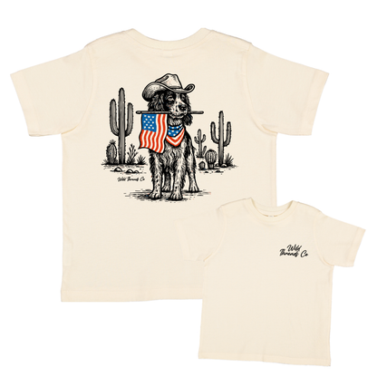 Patriotic Cowboy Springer Tee: Natural