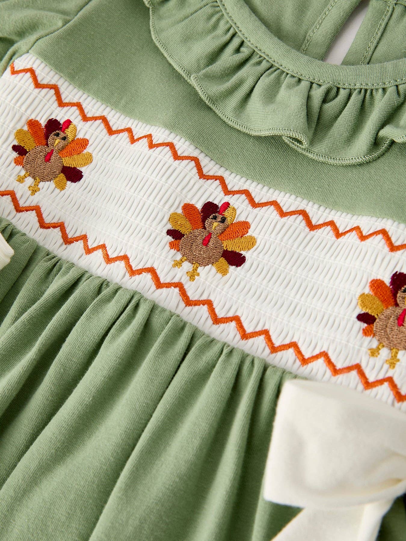 Thanksgiving Smock Embroidered Dress