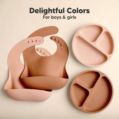 2-Pack Prep Silicone Bibs for Babies, Toddlers, Boys, Girls: Dusk