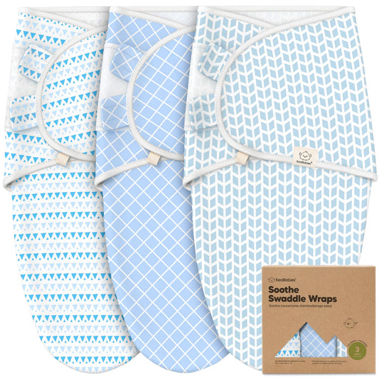 3pk Soothe Baby Swaddles 0-3 Months, Sleep Sack for Newborns: Storm / OS 0-3M