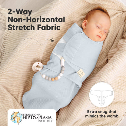 3pk Soothe Wren Swaddle Sleep Sacks for Newborns: Glacier / OS 0-3M