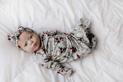 Floral Flower Knotted Gown & Bow