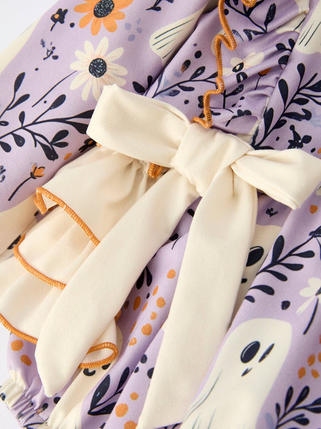 Halloween Ghost Print Baby Girl Romper