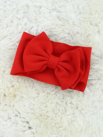 Double Layer Waffle Bow Headwrap - Light Pink