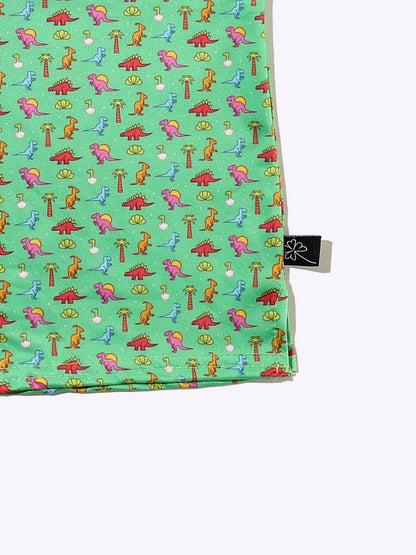 Neon Dino Boy Collar Shirt