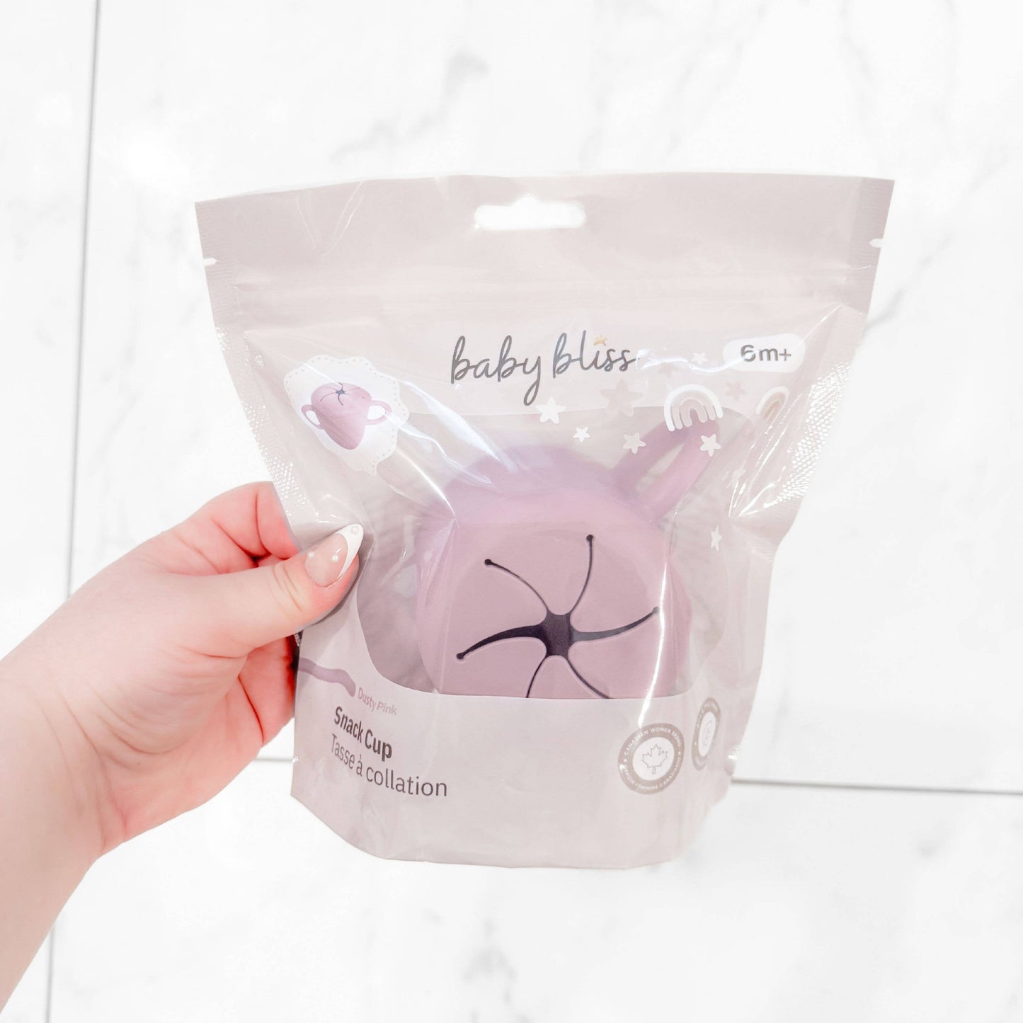 Silicone Snack Cup for Babies, Toddlers & Kids: Dusty Pink