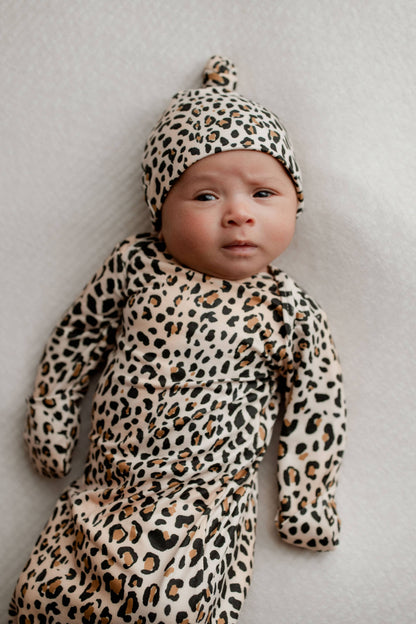 Leopard Knotted Gown & Bow