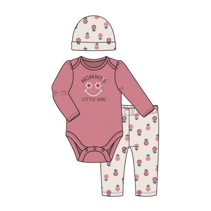 Baby 3pcs Chenille Applique Bodysuit Hat Pants Set