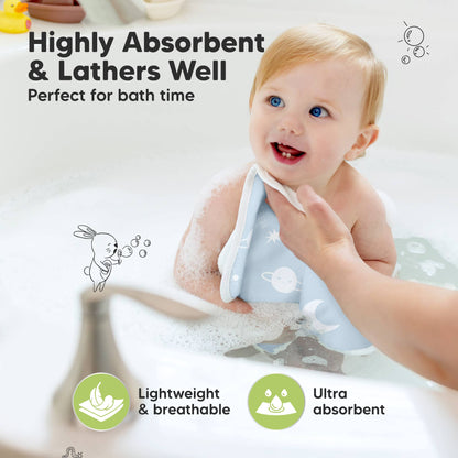 6-Pack Organic Cami Baby Washcloths for Face & Bath Towels: Constellation