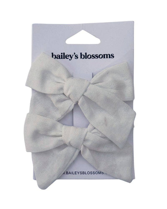 Linen Cotton Piggie Sets - White
