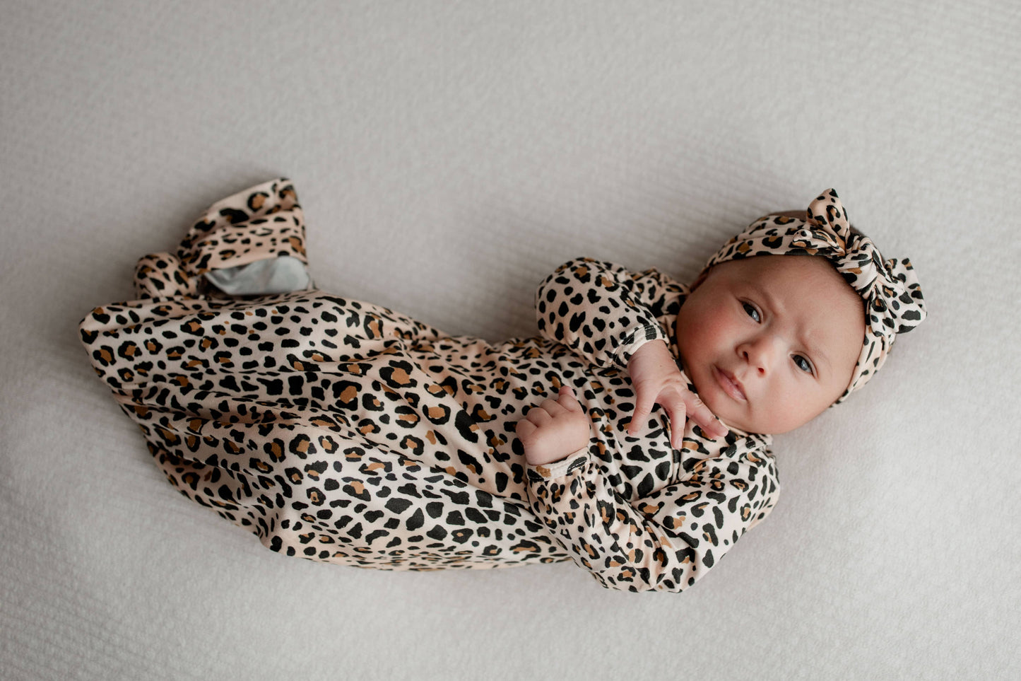Leopard Knotted Gown & Bow
