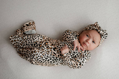 Leopard Knotted Gown & Bow