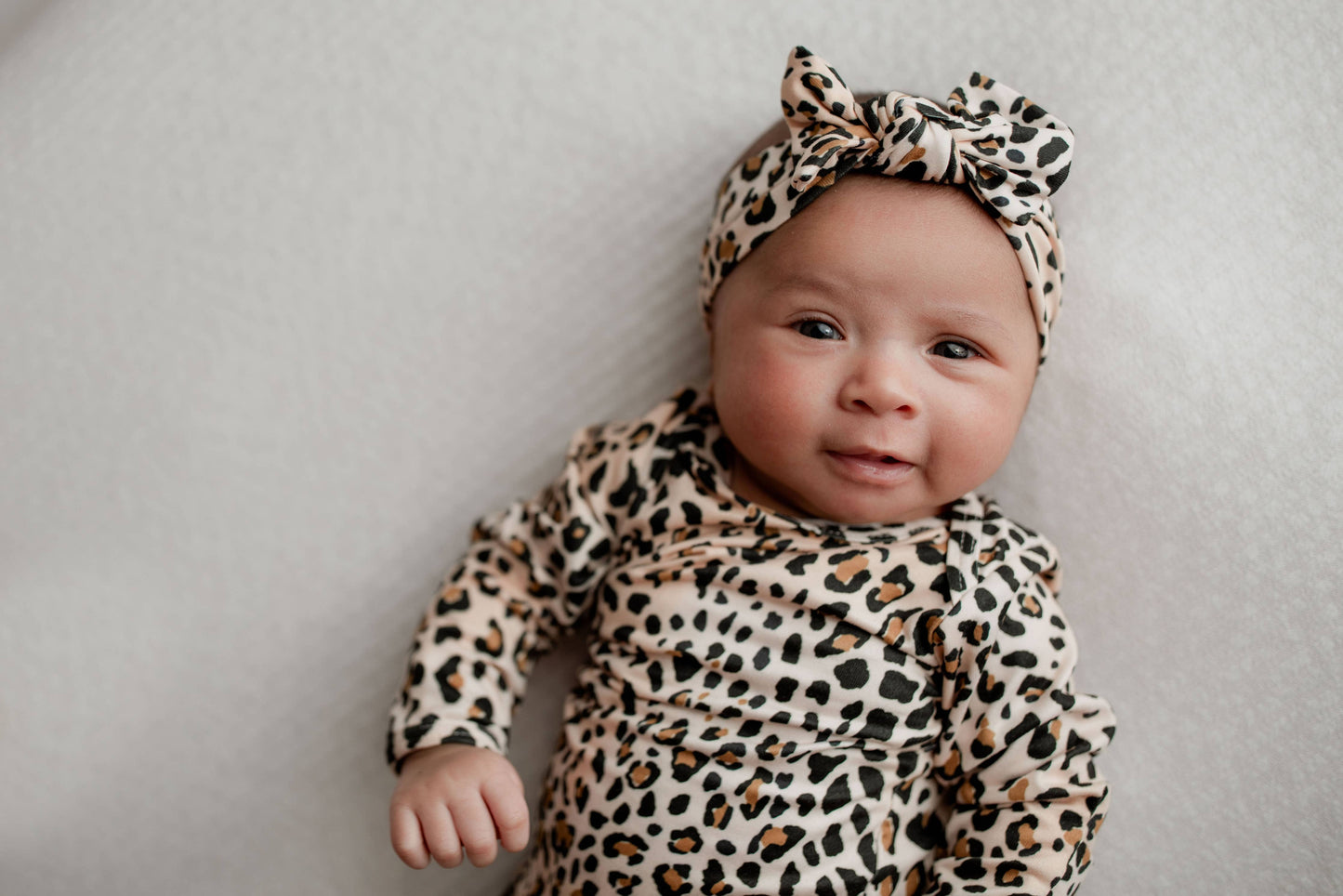 Leopard Knotted Gown & Bow