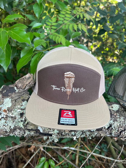 Turkey Feather - Flatbill Snapback Hat - Richardson 168: Solid Black