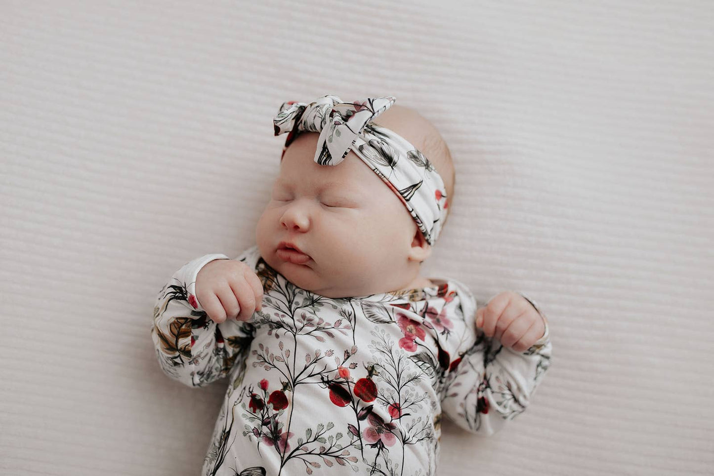 Floral Flower Knotted Gown & Bow