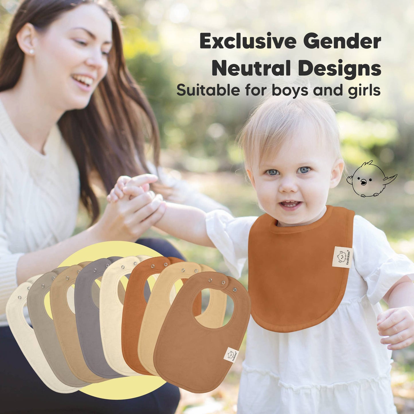 8-pack Urban Drool Bibs for Teething Baby Boys and Girls: Terracotta