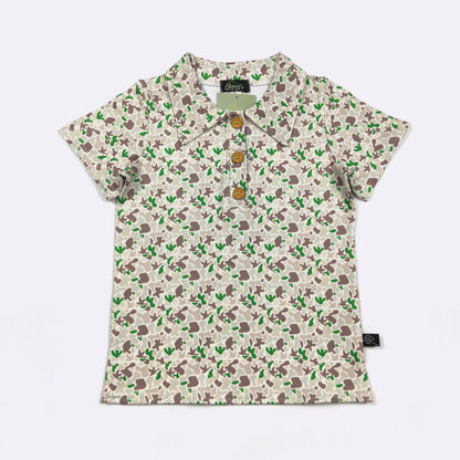 Emerald Camo Boy Collar Shirt: 7/8 YRS
