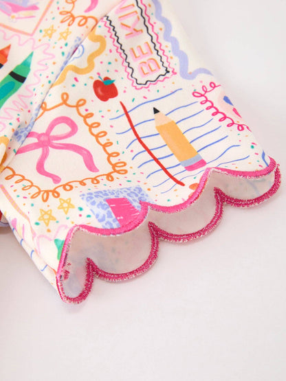 Back to School Print Girl Short Set