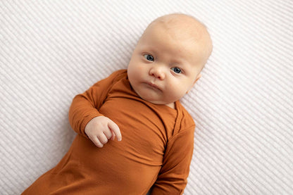 Saddle Longhorn Orange Western Knotted Newborn Baby Gown & Hat