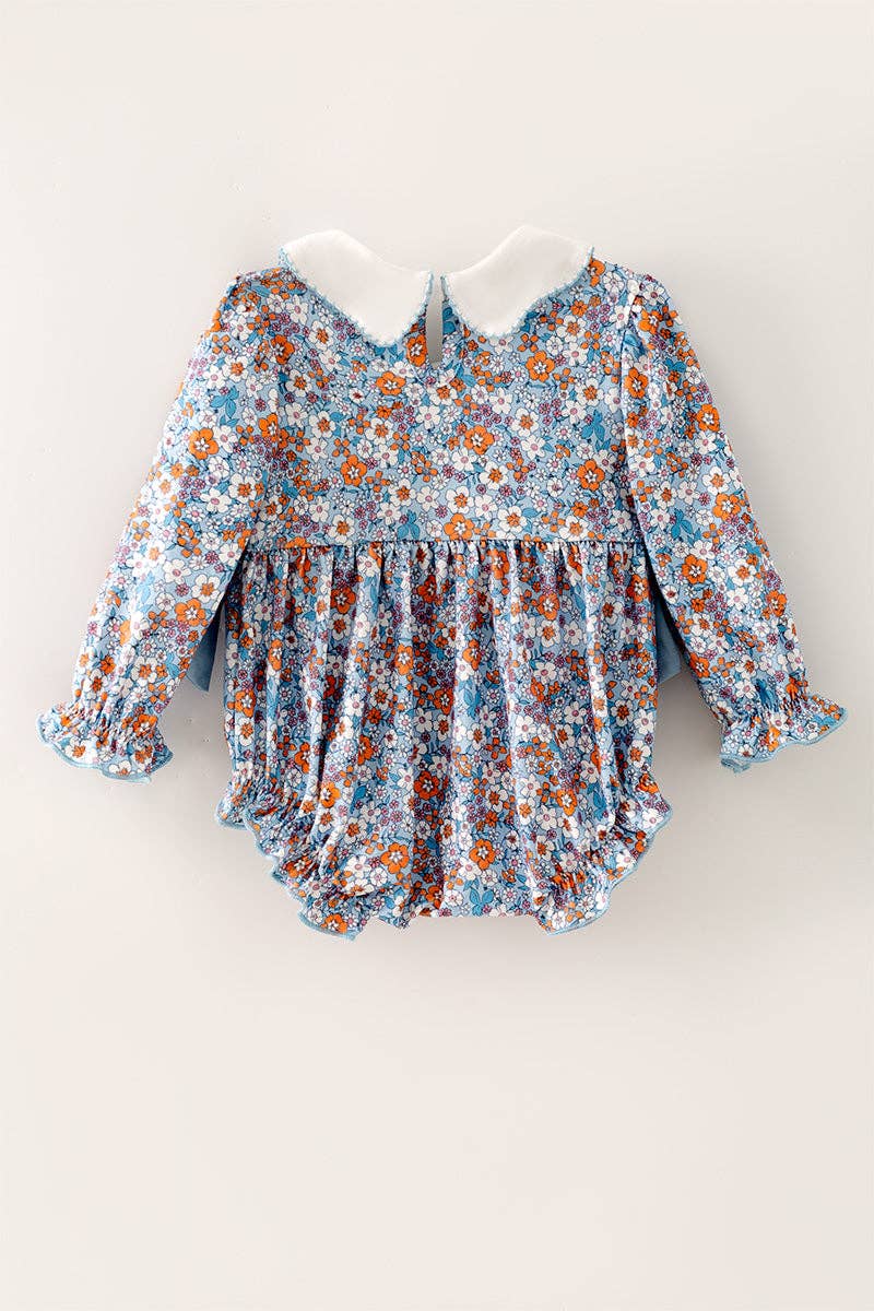 Blue Ditsy Floral Romper
