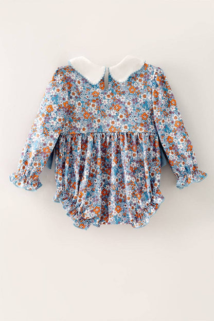 Blue Ditsy Floral Romper