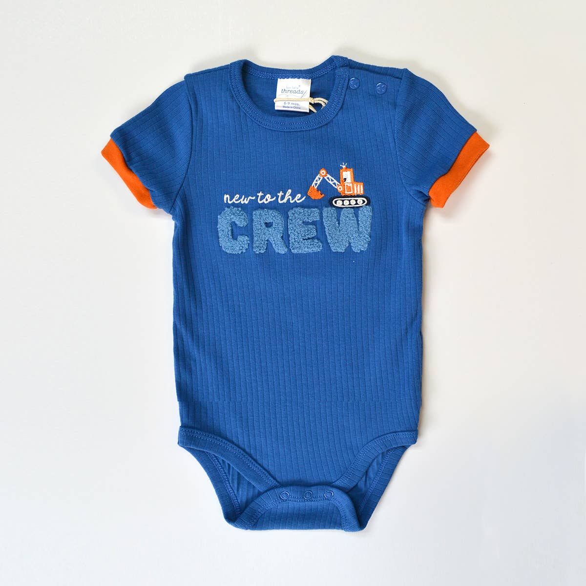 Pack of 3 Excavator Chenille Embroidery Bodysuit