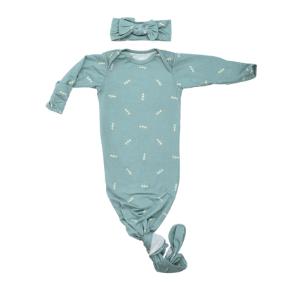 Arrow Print Knotted Newborn Baby Gown Pajamas & Hat