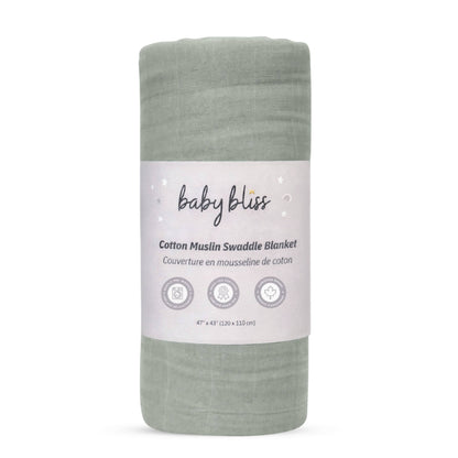 Muslin Swaddle Blanket - Light Sage
