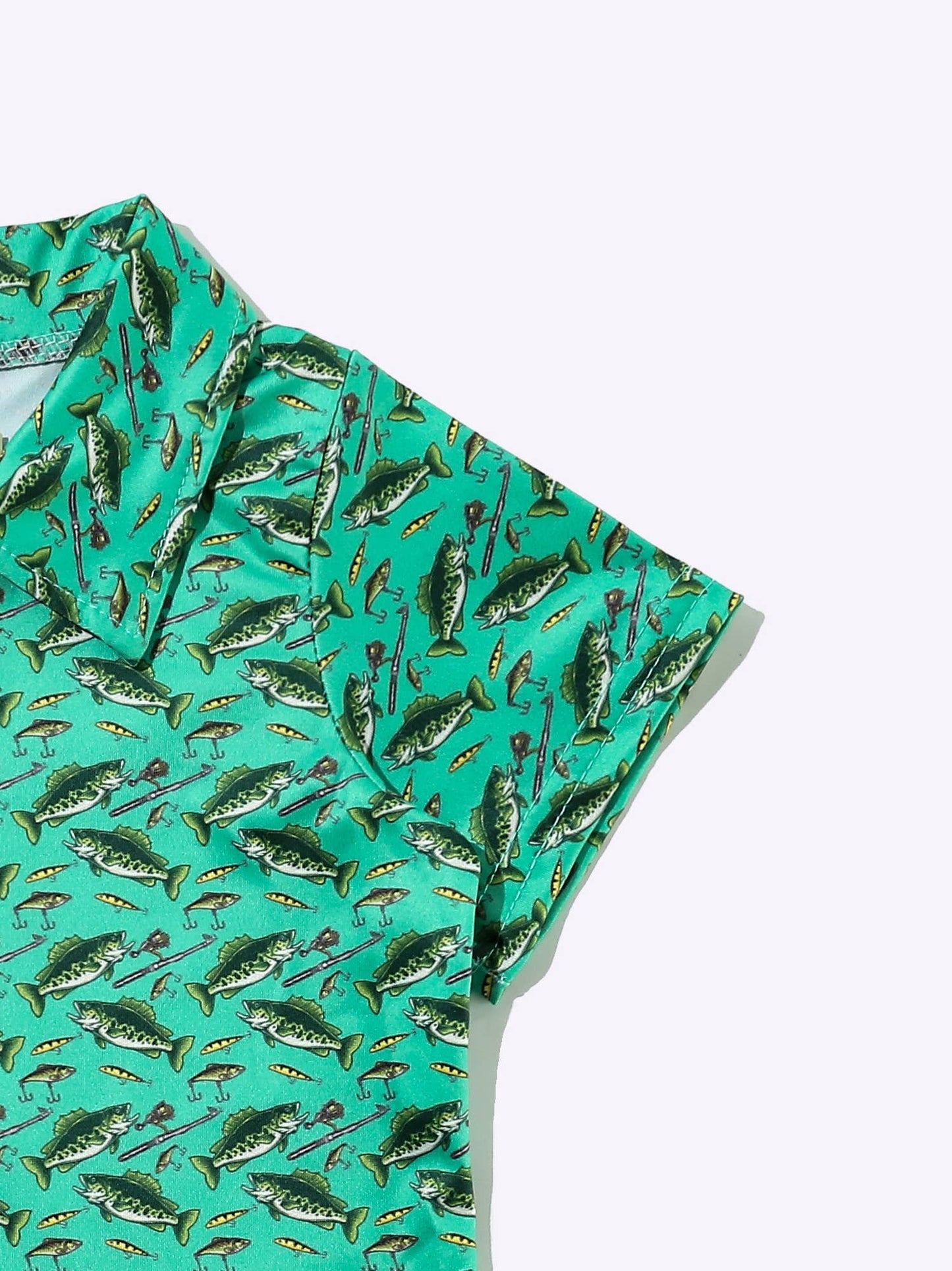 Reelin' in Green Boy Collar Shirt
