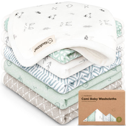 6-Pack Organic Cami Baby Washcloths for Face & Bath Towels: Nordic